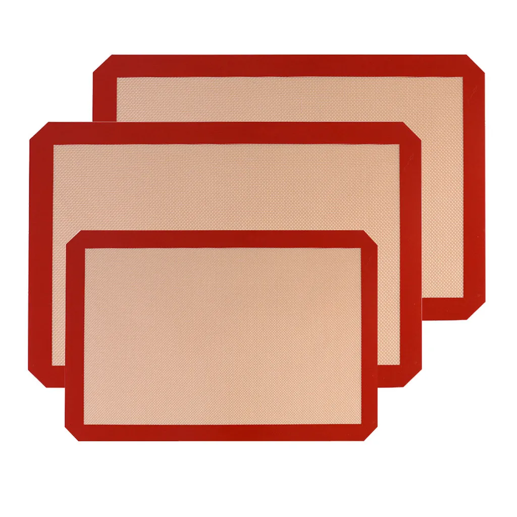 

Silicone Mat 3 Pcs Anti-Adherent Canvas Baking Sheet Patisserie Carpet Kitchen Gadgets Cooking Tools Bakeware Accessories