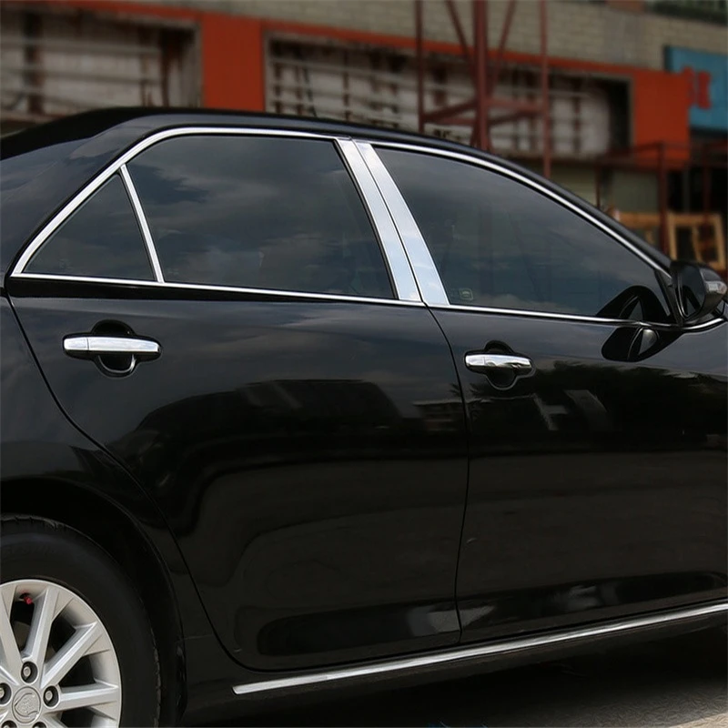 

WELKINRY car cover For Toyota Camry XV50 2012 2013 2014 2015 2016 2017 stainless steel window frame middle pillar column trim