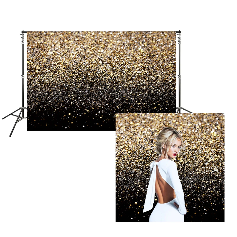 

glitter Shinning Photography backdrop Yellow Gold bokeh Background Shimmer Wallpaper Christmas portraits/YouTube video backdrop