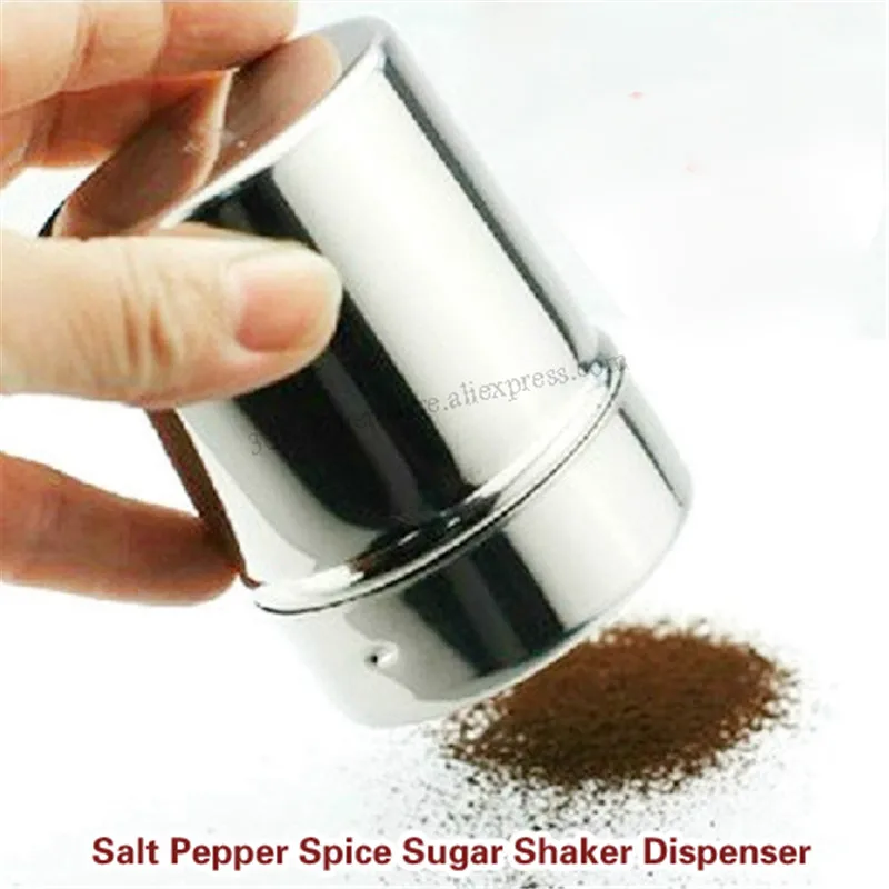 Chocolate Powder Shaker Dispenser Quality Stainless Steel Cheese Shaker with Screen Net Lid