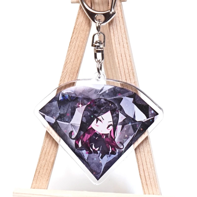 Anime Houseki No Kuni Phosphophyllite Cinnabar Diamond Pendant Keychain Keyring Key Rings New double sided Key Chains (2)