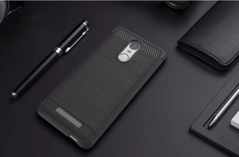Caso para xiaomi redmi note 3 caso luxo silicone para xiomi redmi note 3 pro tpu macio escovado caso textura de fibra de carbono  (12)