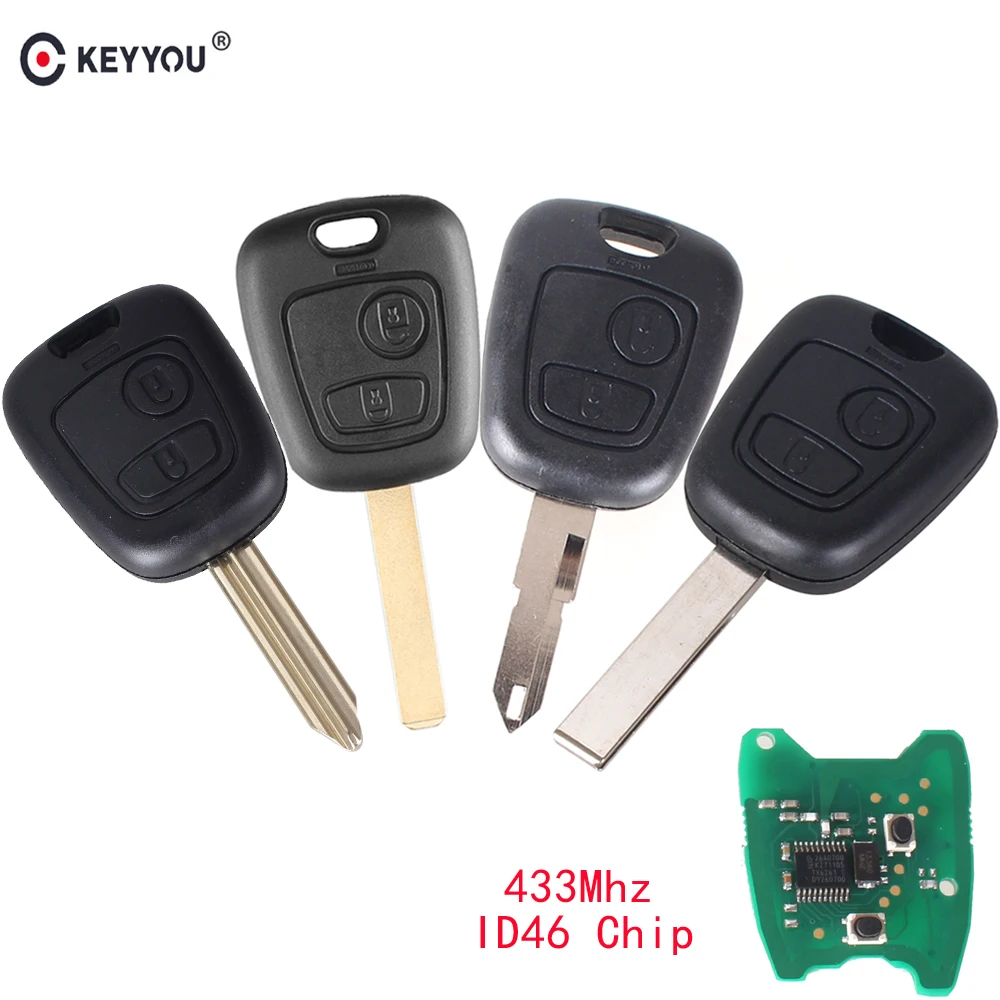 

KEYYOU Remote Control Key 2 Button 433 MHz ID46 Electronic Chip For Citroen C1 C3 Saxo Xsara Picasso Berlingo For Peugeot 307