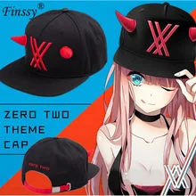 Darling in the Franxx Zero Two 02 шляпа плоская Солнцезащитная регулируемая 55-60 см бейсболки вечеринка на Хэллоуин реквизит Snapback хлопковые шапки