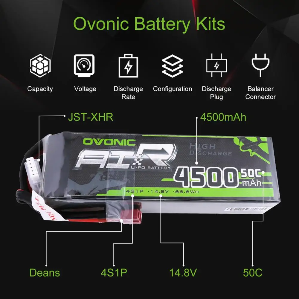 2х ovoic LiPo аккумулятор 4500mAh 14,8 V LiPo 4S 50C-100C аккумулятор T Разъем XT60 разъем для 1/8 1/10 RC автомобилей Heli Quadapter 3D