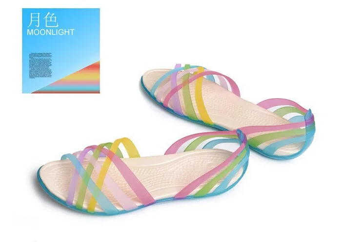 crocs rainbow sandals