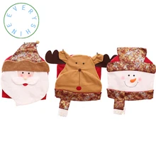 Christmas Decorations For Home Santa Claus Snowman Elk Chair Covers Dinner Table Party Back