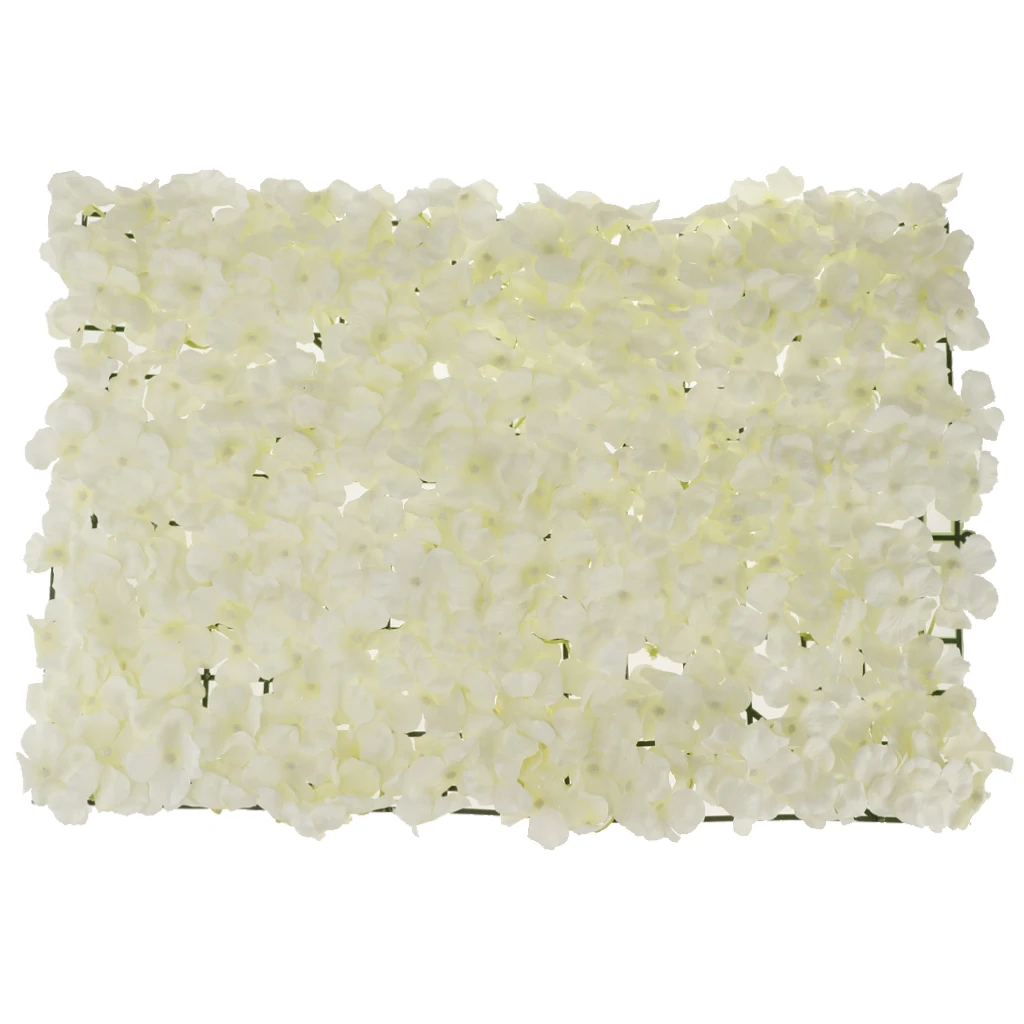 

4Pieces Artificial Flowers Wall Panel Silk Hydrangea Wedding Venue Home Shop Window Decor