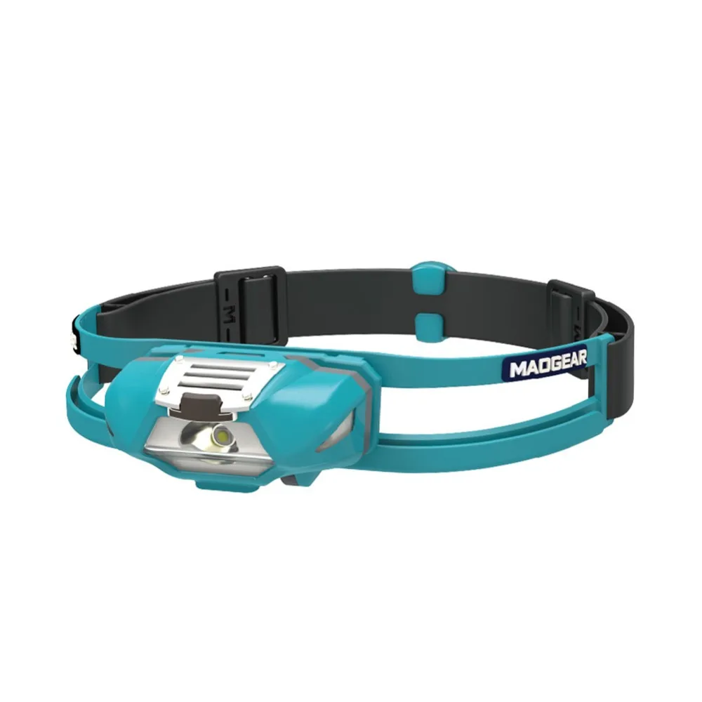 

SUNREE Running or Jogging IPX6 Wide-angle Sweat-guide Silicon Headband Head Light Lamp with Back Warning Red Light