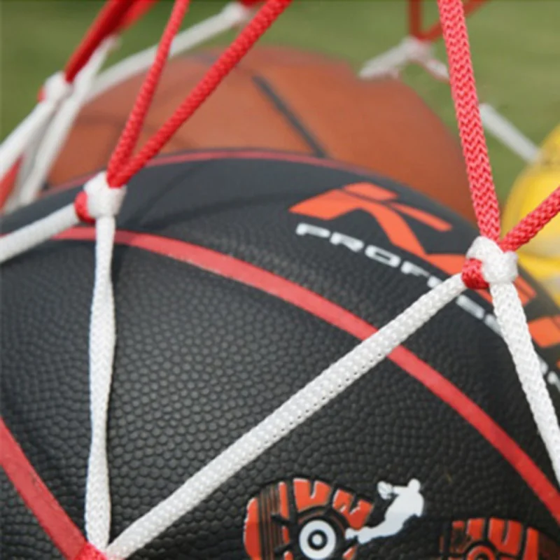 Белая-красная решетка шнур баскетбольная спортивная сетка нетбол футбольная сетка сумка портативное оборудование Сетчатая Сумка