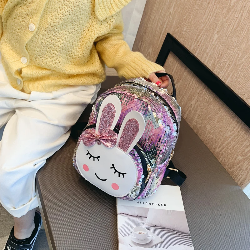 Sicilia Grafico Regenerador Mochila escolar 3D para niña, Bolso pequeño de conejo, lentejuelas de  hombro, láser brillante, mochila para niña|Mochilas escolares| - AliExpress