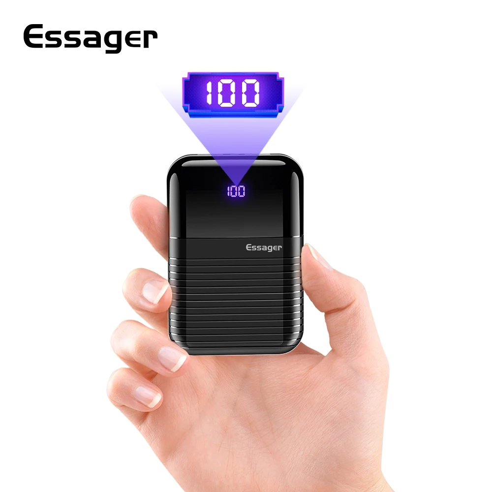 Essager باور بانك صغير 10000 mah ل شياو mi mi 9 فون تجدد Powerbank بطارية خارجية 10000 mAh المحمولة شاحن Poverbank 1000 mah