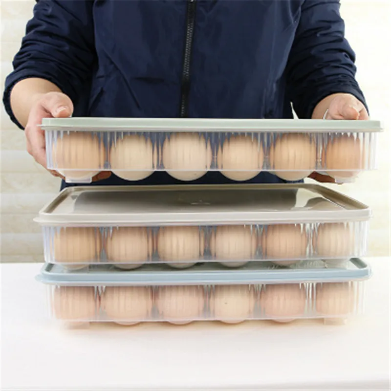 

1pc Portable Kitchen Food Container Egg Storage Box Organizer Hiking Outdoor Camping Carrier for 24 Egg Case Box High Quality