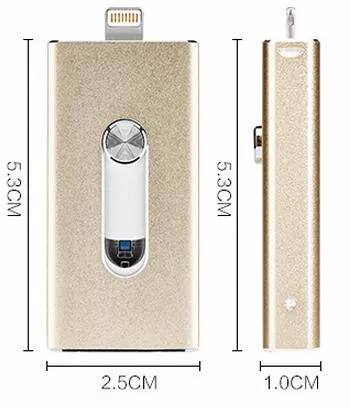  3in1 128GB 64GB 32GB Metal USB OTG iFlash Drive HD USB Flash Drives for iPhone for iPad for iPod an