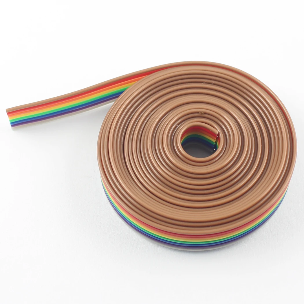 2 м метр/6.6FT 1,27 мм Шаг 8 способ провод радуга цвет плоский разъем idc ленточный кабель для 2,54 мм FC разъем