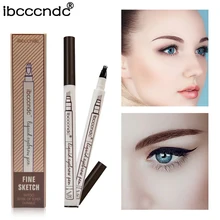 3 цвета Microblading жидкая подводка для бровей карандаш Водонепроницаемый вилка Совет бровей Тату Pen тонкой жидкость для зарисовок карандаш для бровей красящая ручка