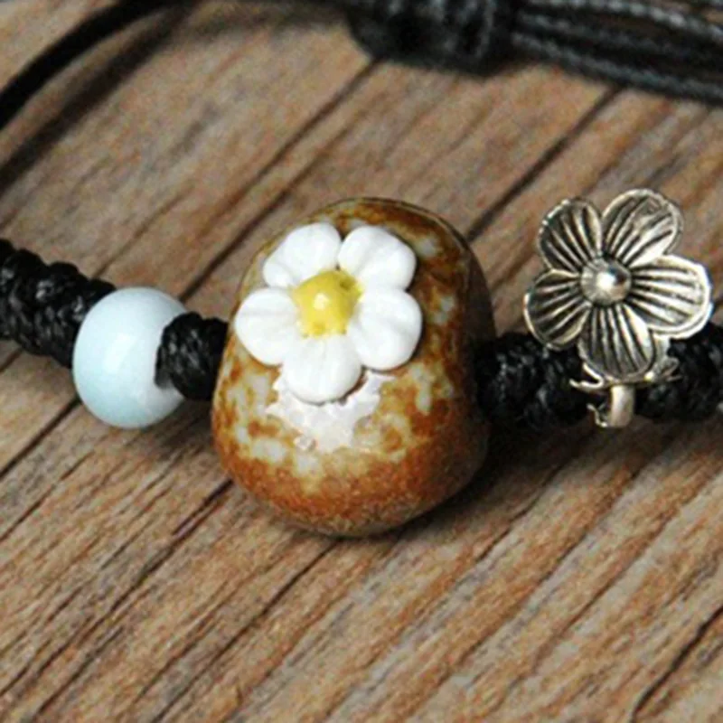 Женский керамический браслет с бусинами и цветами|bracelets for|bracelets for women silvercharm bracelet |