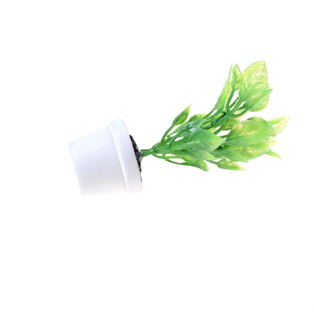 1 шт. 1/12 зеленое растение в белом горшке кукольный домик Миниатюрный садовый аксессуар Высокое качество Аксессуары для кукол