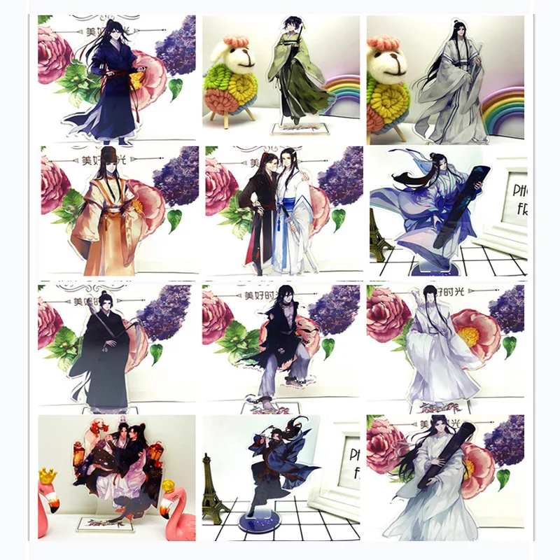 

1pcs 16cm Chinese mo dao zhu shi Animation Grandmaster of Demonic Wei Ying Lan Zhan Standing Plate Stand Model Collect Home Desk