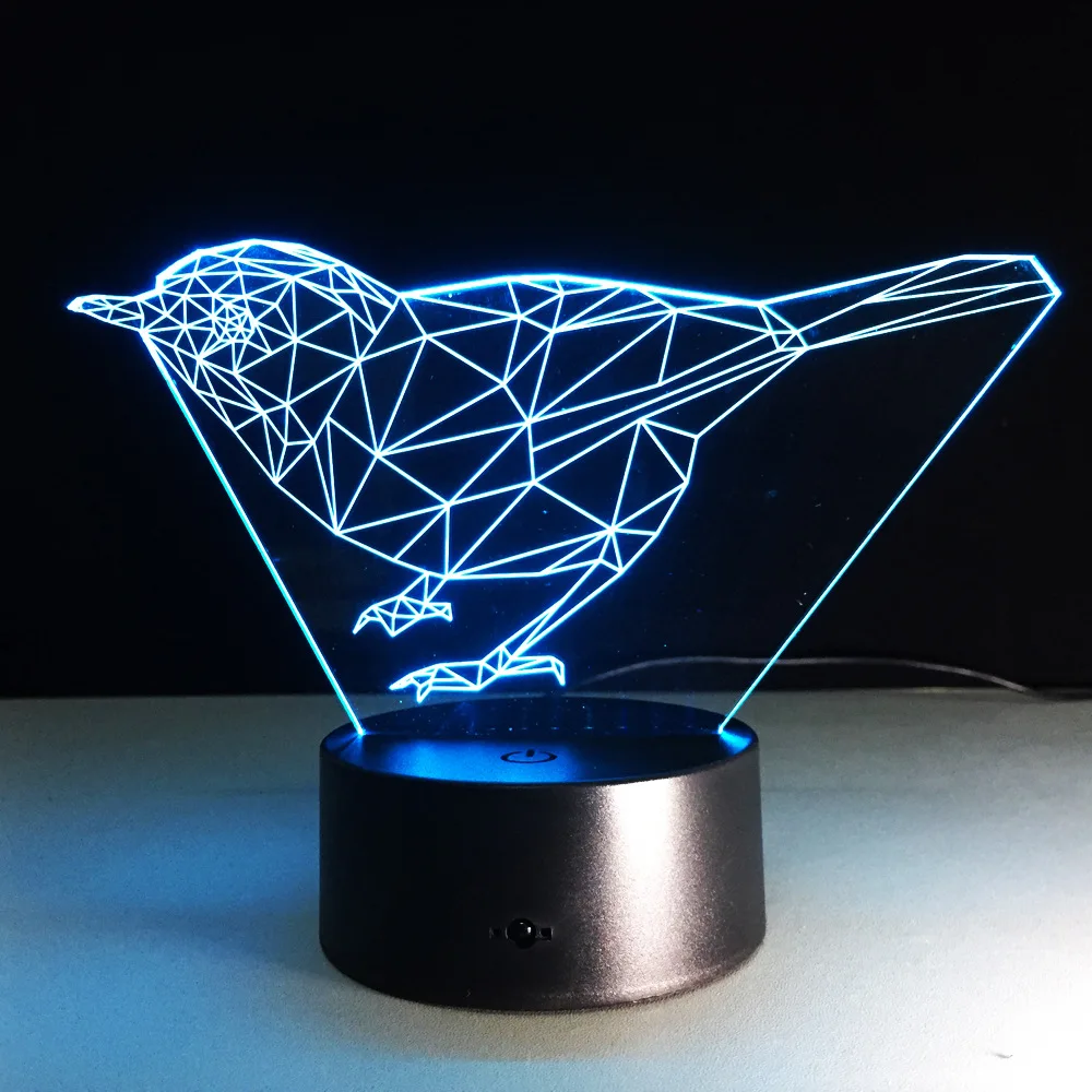 New Birds 3d Lights Led Colorful Gradient Art Table Lamps Wholesale