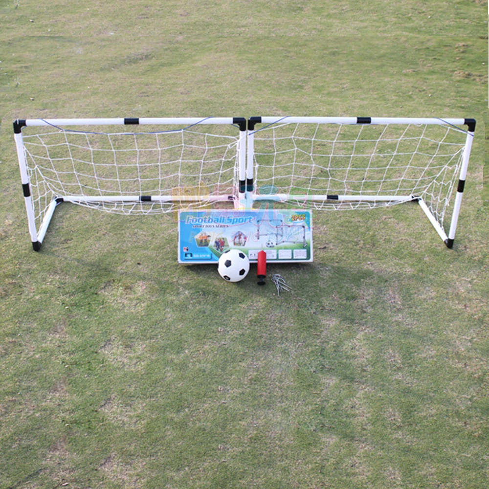 2Pcs Mini Football Soccer Ball Goal Folding Post Net +...