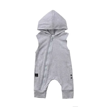 

Newborn Infant Baby Boys Girls Rompers Infant Sleeveless Hooded Cotton Zip Romper Clothes Outfits