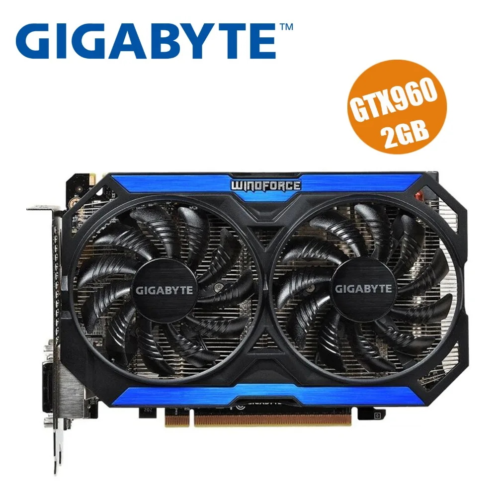 Оригинальная Видеокарта GIGABYTE GTX 960 2 Гб 128 бит GDDR5 видеокарты для nVIDIA VGA Geforce GTX960 Hdmi Dvi