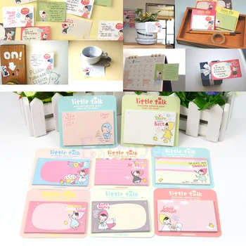 

portable 1pc New 30 Sheets Cute Little Talk Girl Sticker Paper Memo Pads Point It Notes