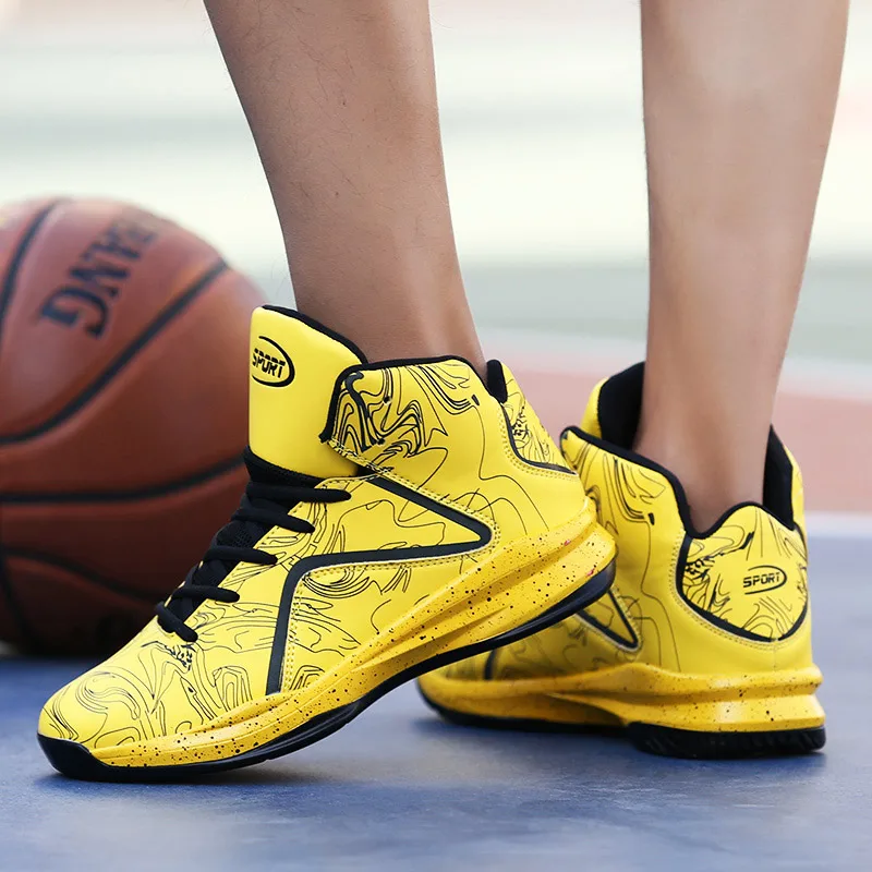 High-top hombres zapatos de baloncesto transpirable zapatos de deporte cesta homme amortiguación zapatillas de deporte de hombre al aire libre Atlético zapatos de baloncesto