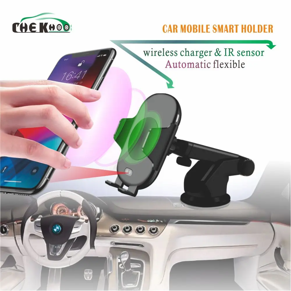 

Car Mount Qi Wireless Charger For Iphone X8 XS MAX X Quick Charge Fast Wireless Charging Pad Car Holder Stand For Samsung S8 S9