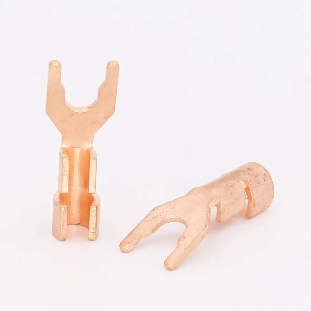 

Hi-End Red copper Y spade speaker cable connectors 8pieces