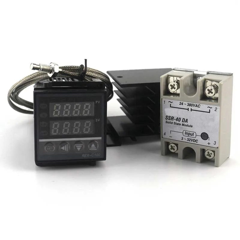 REX-C100 0-400Celsius Digital 100 В-240 В AC PID Температура контроллер с ССР 40A 2 м к зонд со