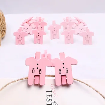

10pcs 30x3mm DIY Pink Big Wood Clothes Pegs Clothespin Clips Office Party Decoration Accessories Photo Hanging Pegs