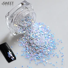 Сладкий тренд, 1 бутылка, светильник, синий, блестящий, 3D, для ногтей, блестки, Типсы для ногтей, мини, круглые декоративные наклейки, маникюрные Типсы LAY02