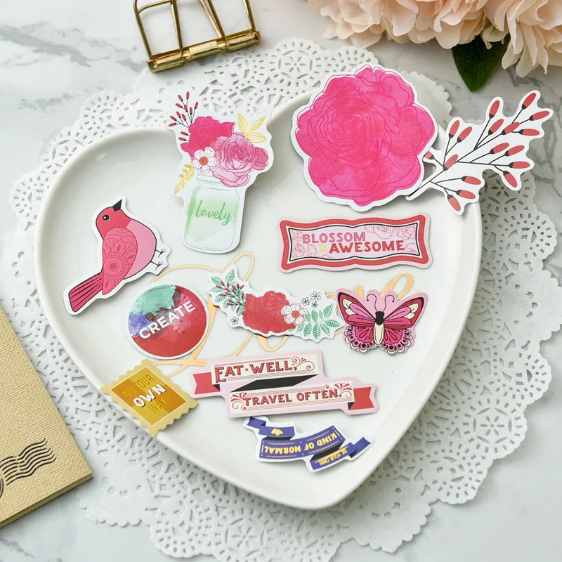 

32pcs Life is Good Cardstock Die Cut Stickers for Scrapbooking Happy Planner/Card Making/Journaling Project