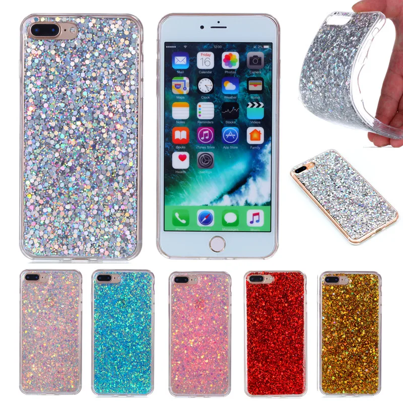 

For iPhone 7 iphone 7plus Case Shining Case Colored Shiny Glitter Silicon TPU Soft Back Cover Case for Iphone 7 iphone7 7G 7Plus