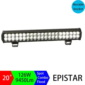 

20" inch 126W LED Light Bar Combo Spot Flood Beam Off-road 12v 24v For Offroad Truck Tractor Trailer Motor Work Working Driving