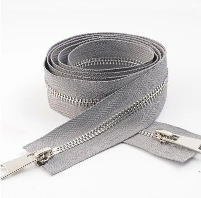Grey Aisling 120 см металлическая молния с двойными собачками good Market серебристый на молнии для серебро зуб высокого качества одежда DIY швейная молния D601 - Цвет: Grey