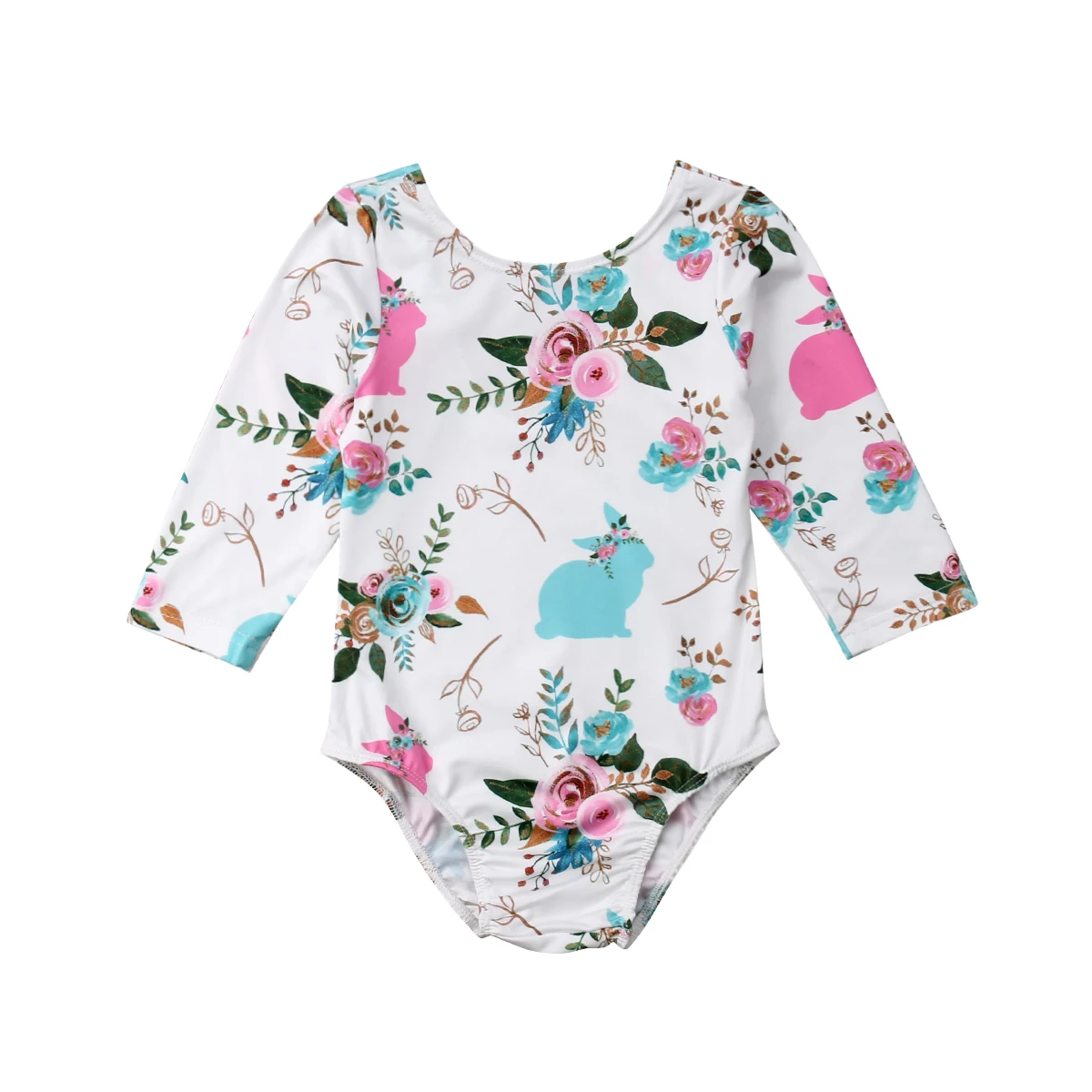 

Pudcoco New Infant Baby Girls Bubble Tail Floral Print Long Sleeve Rompers Outfit Playsuit Jumpsuit Clothes 3-18M