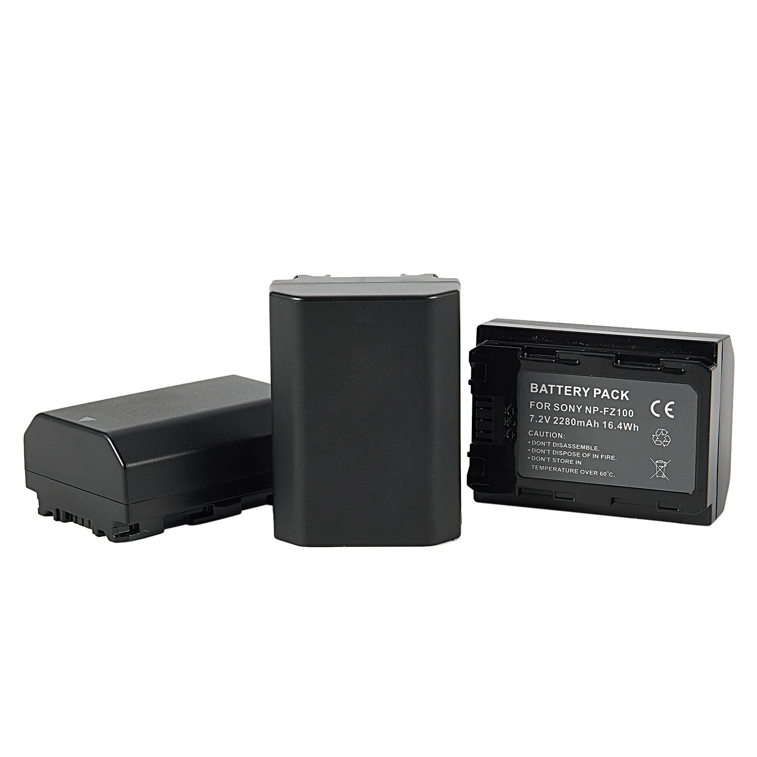 

3 Pack NP-FZ100 Full decoding rechargeable battery for Sony NP-FZ100 and Sony a9, a7R III, a7 III
