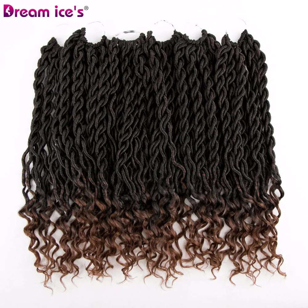 20''24strand Faux locs вьющиеся плетеные пряди для волос Синтетические плетения мягкие Dread волосы для наращивания 1B/30 Ombre Цвет