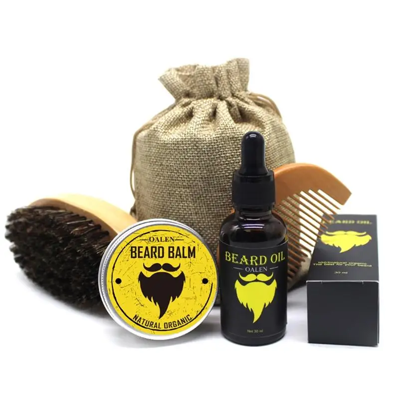 

Oalen Men Moustache Cream Beard Oil Kit with Moustache Comb Brush Storage Bag Gift Dropshipping