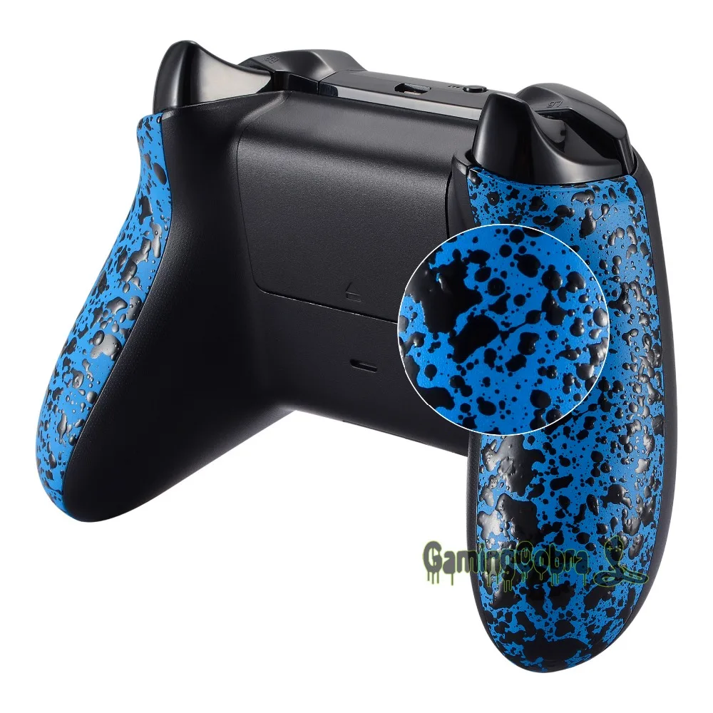 Текстурированные синие задние панели, удобные нескользящие боковые рельсы, 3D брызги ручки для Xbox One X и Xbox One S контроллер