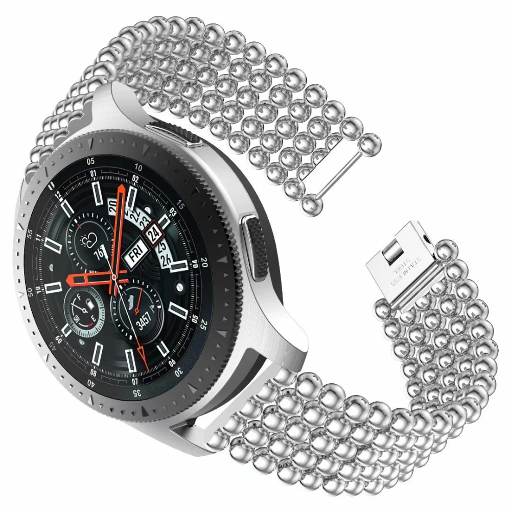 Браслет из нержавеющей стали с круглыми бусинами для Samsung Galaxy Watch 46 мм | Наручные