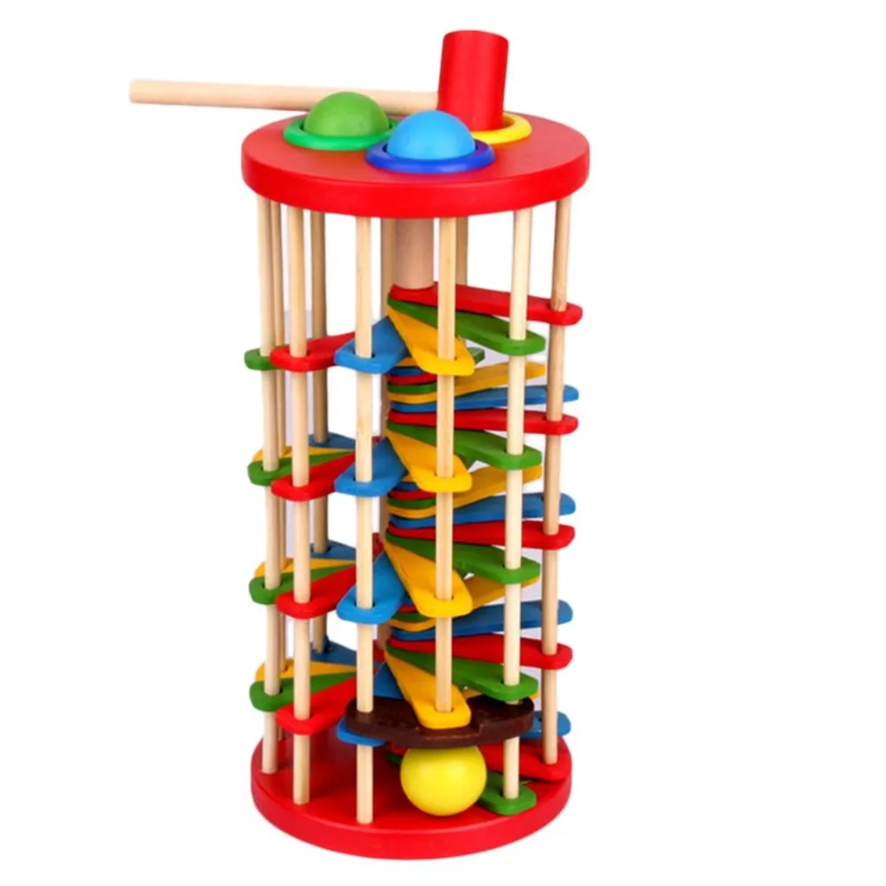 Деревянные игрушки Batting лестница ручная, ударная мяч Монтессори математика раннего образования красочные игрушки для детей