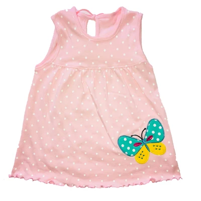 Летний для новорожденных Платья для девочек; детское хлопковое мини-платье принцессы без рукавов с круглым вырезом; детская одежда в горошек с милым рисунком - Цвет: Коричневый