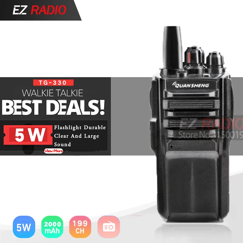 QUANSHENG 5W Portable CB Radio 16 Channels UHF 400 480MHz