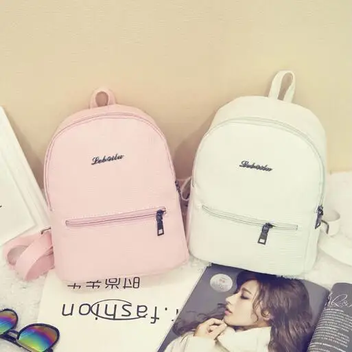 

New Fashion Women Backpack Korea High quality PU leather Candy Color College Shoulder Bag Sweet girl traveling mini Female bag