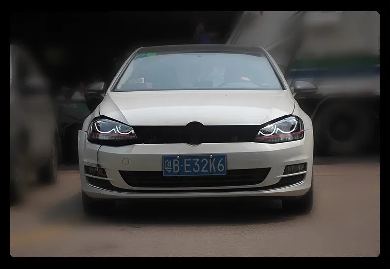 Автомобильный Стайлинг VW Golf7 фары 2013- VolksWagen Golf 7 Светодиодные Фары вспышка поворотник drl HID комплект Биксеноновые линзы ближнего света