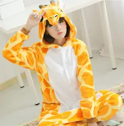 GKWMZG Фланелевая Пижама для взрослых с рисунками животных Жираф кигуруми прекрасный халат для животных халат Косплей любителей костюм аниме